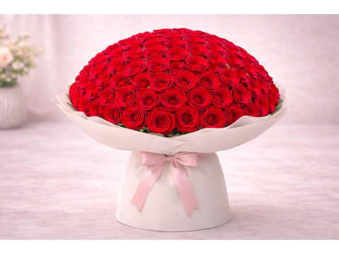 Buchet 85 Trandafiri rosii